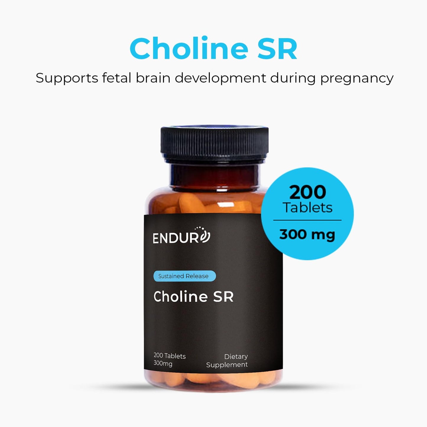 Endurance Products ENDUR Choline L(+) Bitartrate SR 300 mg Tablet, 200 Count