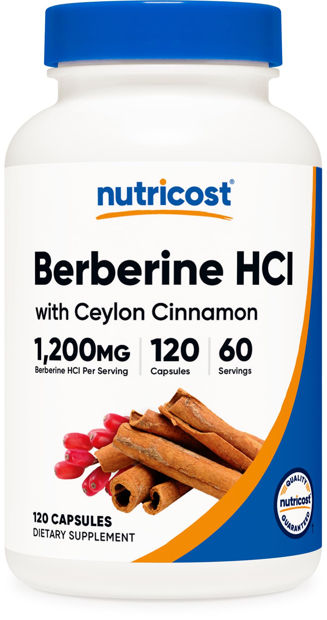 Nutricost Berberine HCl with Ceylon Cinnamon Capsules 120 Capsules
