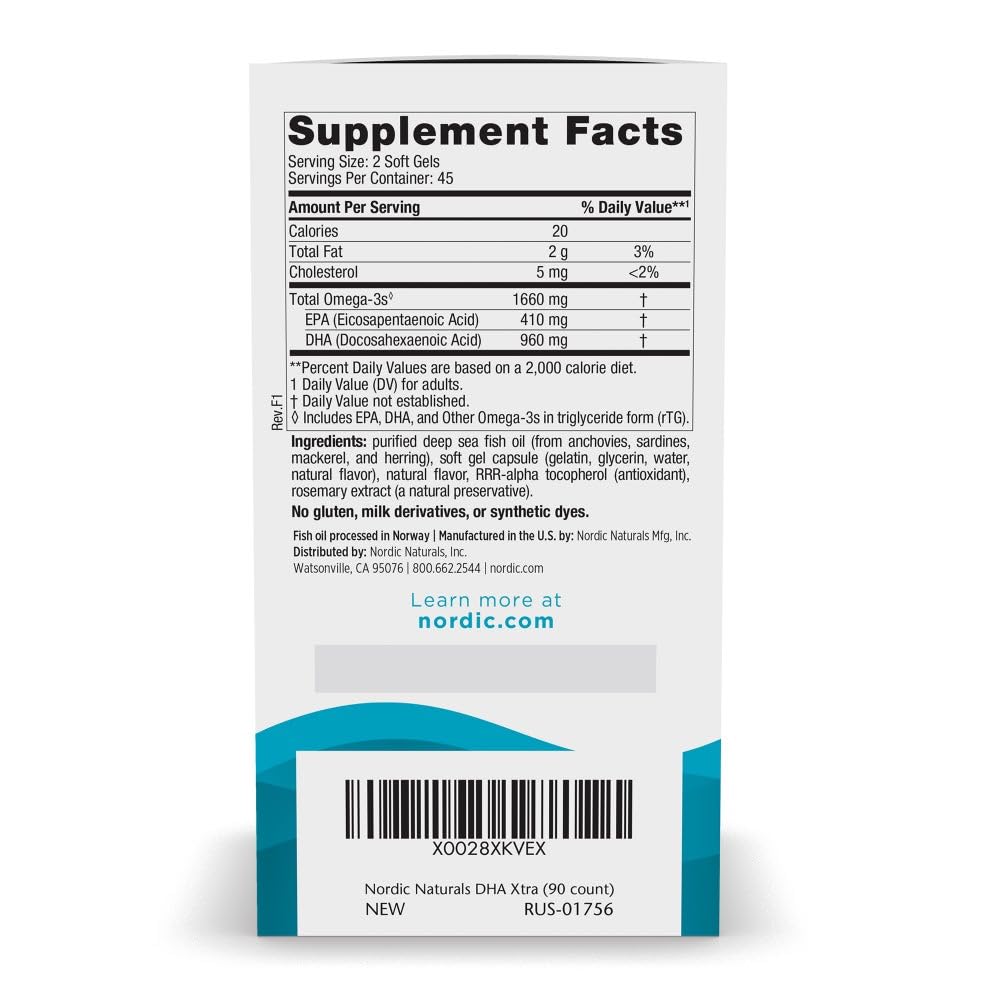 Nordic Naturals DHA Xtra Soft Gels, 90 Count