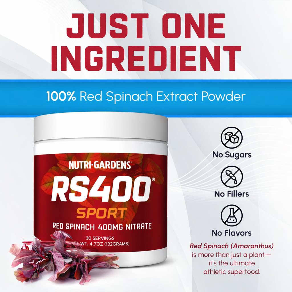 Nutrigardens RS400 Red Spinach Extract Powder 30 Servings, 4.7 oz