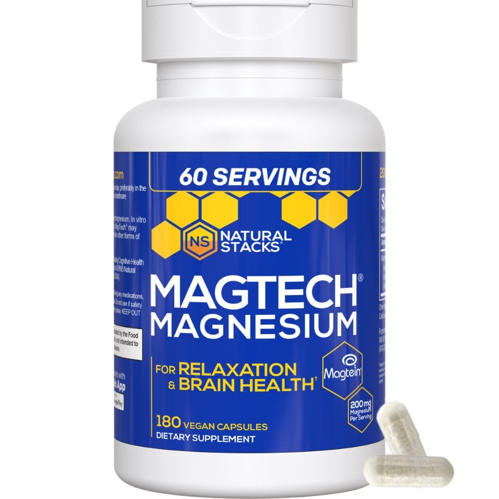 Natural Stacks Magtech Magnesium Capsules + Hydration Creatine Powder Bundle, 74 Total Servings