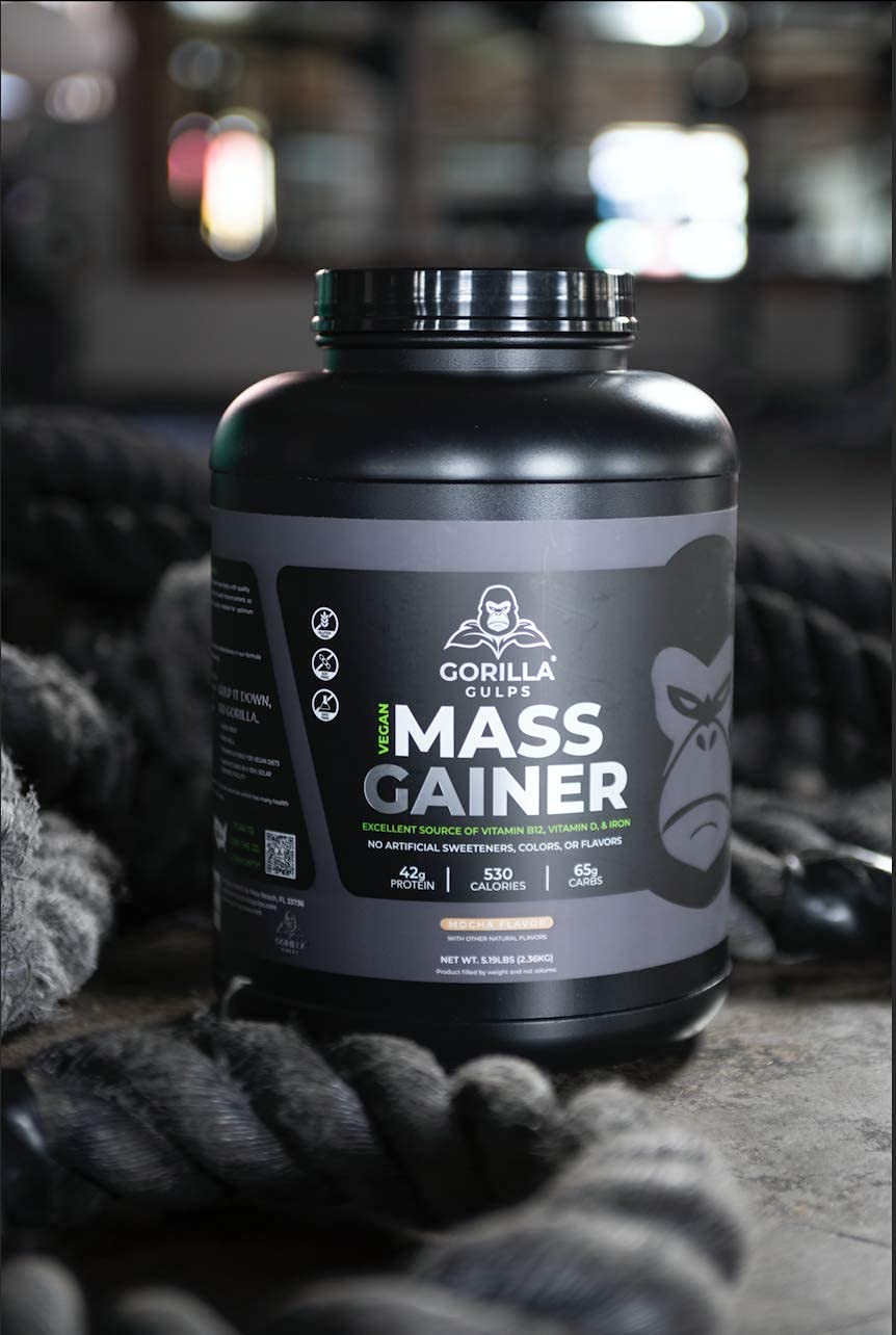 Gorilla Gulps Mocha Vegan Mass Gainer Powder 83.04 oz