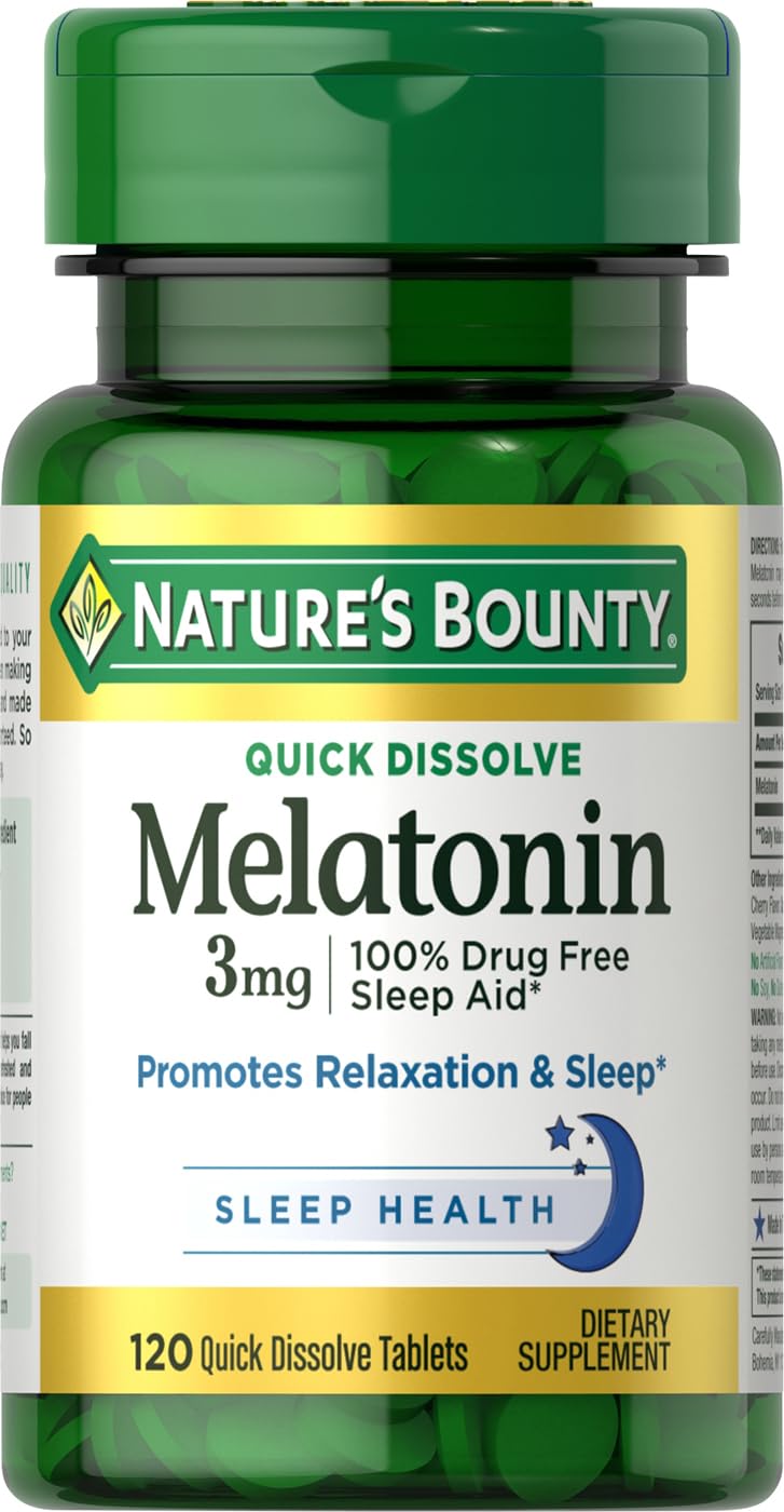 Nature's Bounty Melatonin 3 mg Tablets, 120 Count
