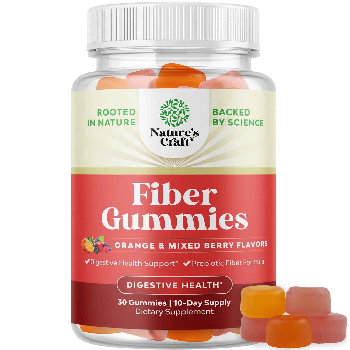 Natures Craft Prebiotic Fiber Gummies for Adults 30 Count