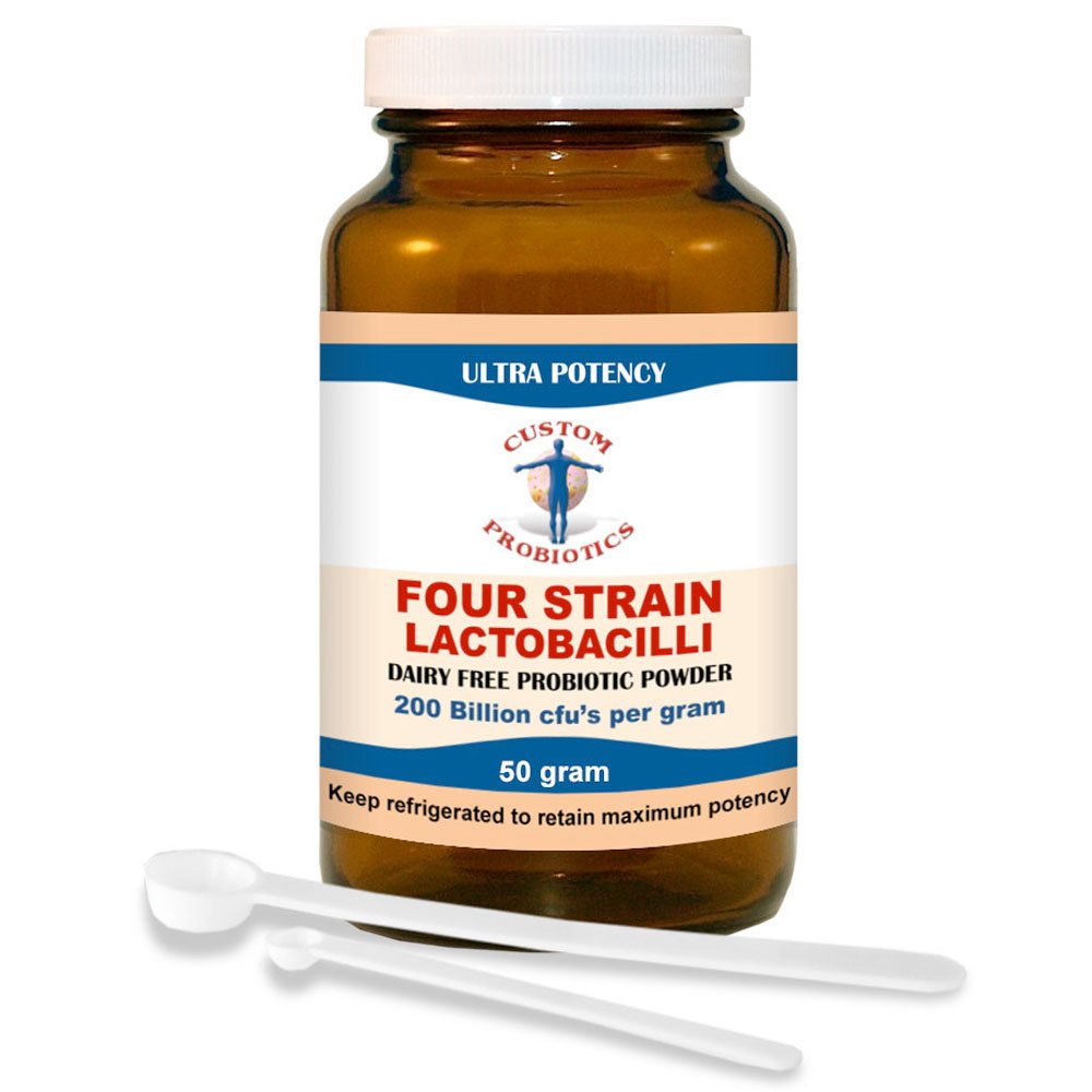 Custom Probiotics Four Strain Lactobacilli Probiotic Powder 1.76 oz
