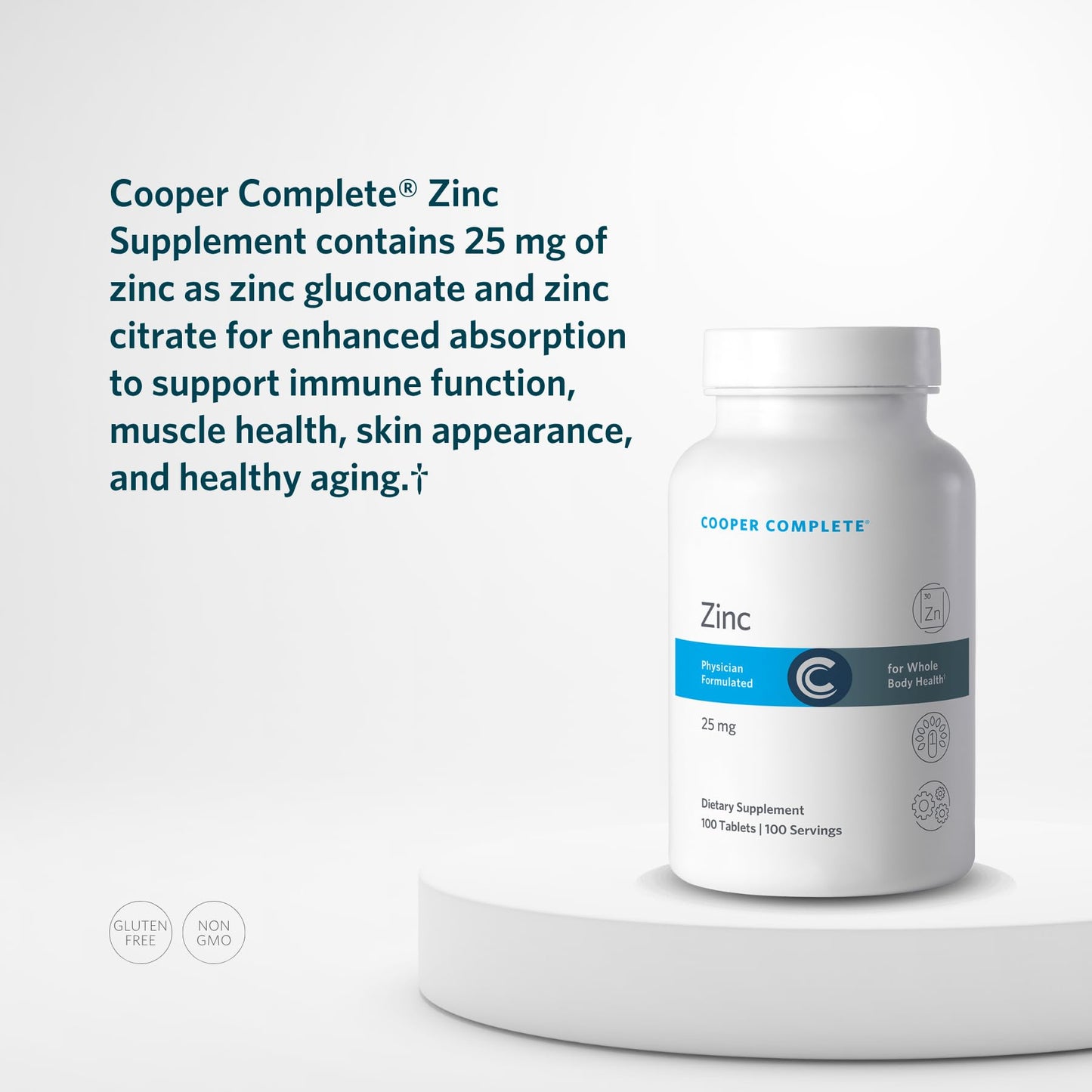 Cooper Complete Zinc Supplement 25 mg Tablets, 1 Tablet