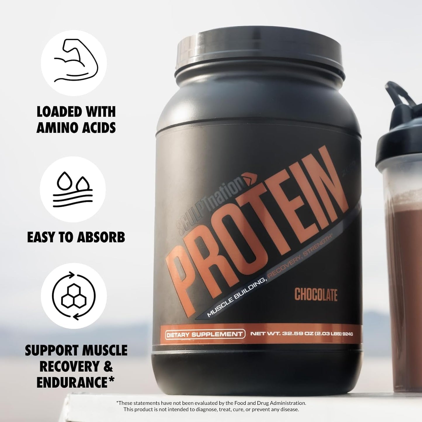 Sculpt Nation Whey Protein Powder (Chocolate), 33.6 oz