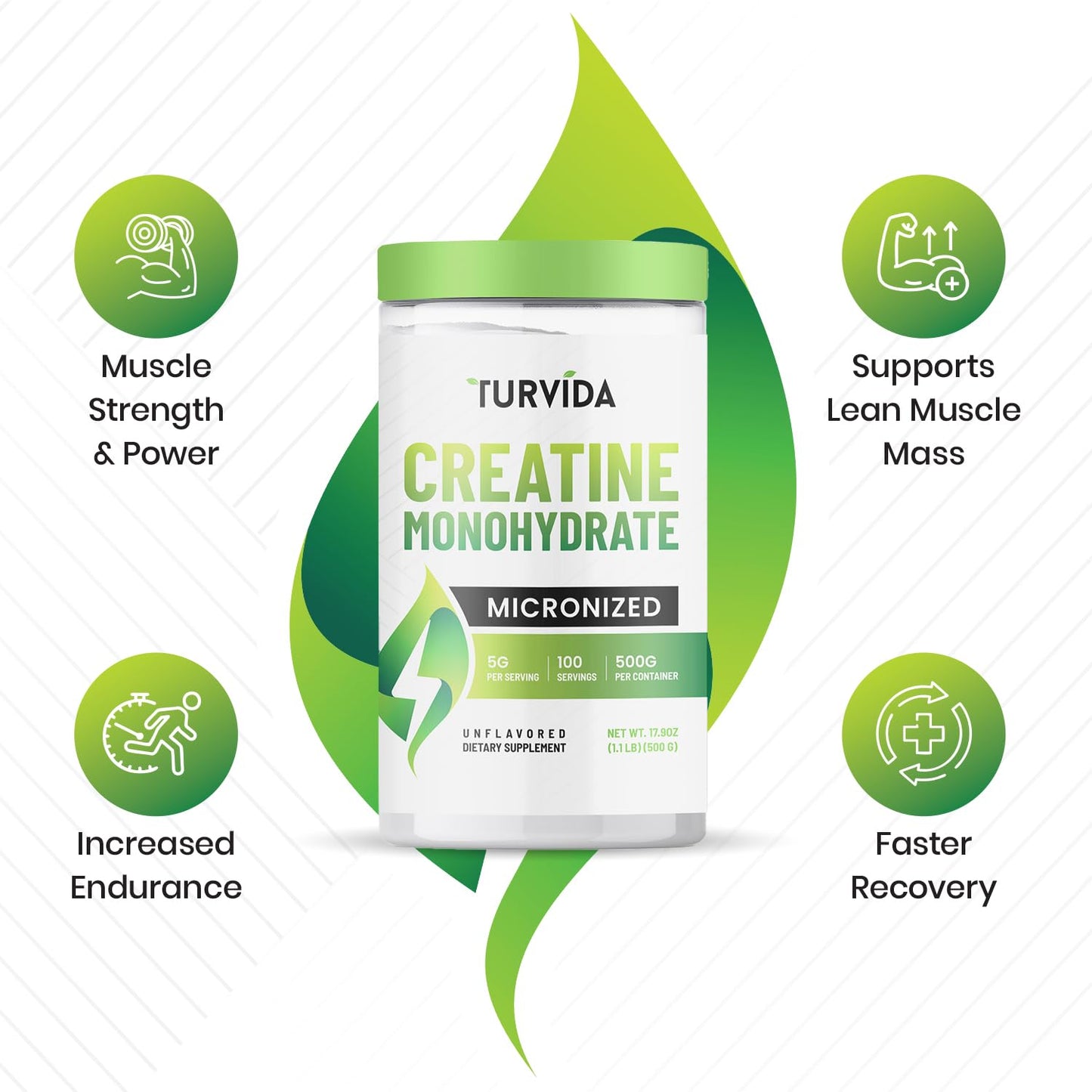 Generic Creatine Monohydrate Micronized Creatine Powder for Men and Women, Pre Workout Supplement, Pure Monohydrate Creatine for Strength, Workout Support, Micronized for Better Absorption 17.9 oz