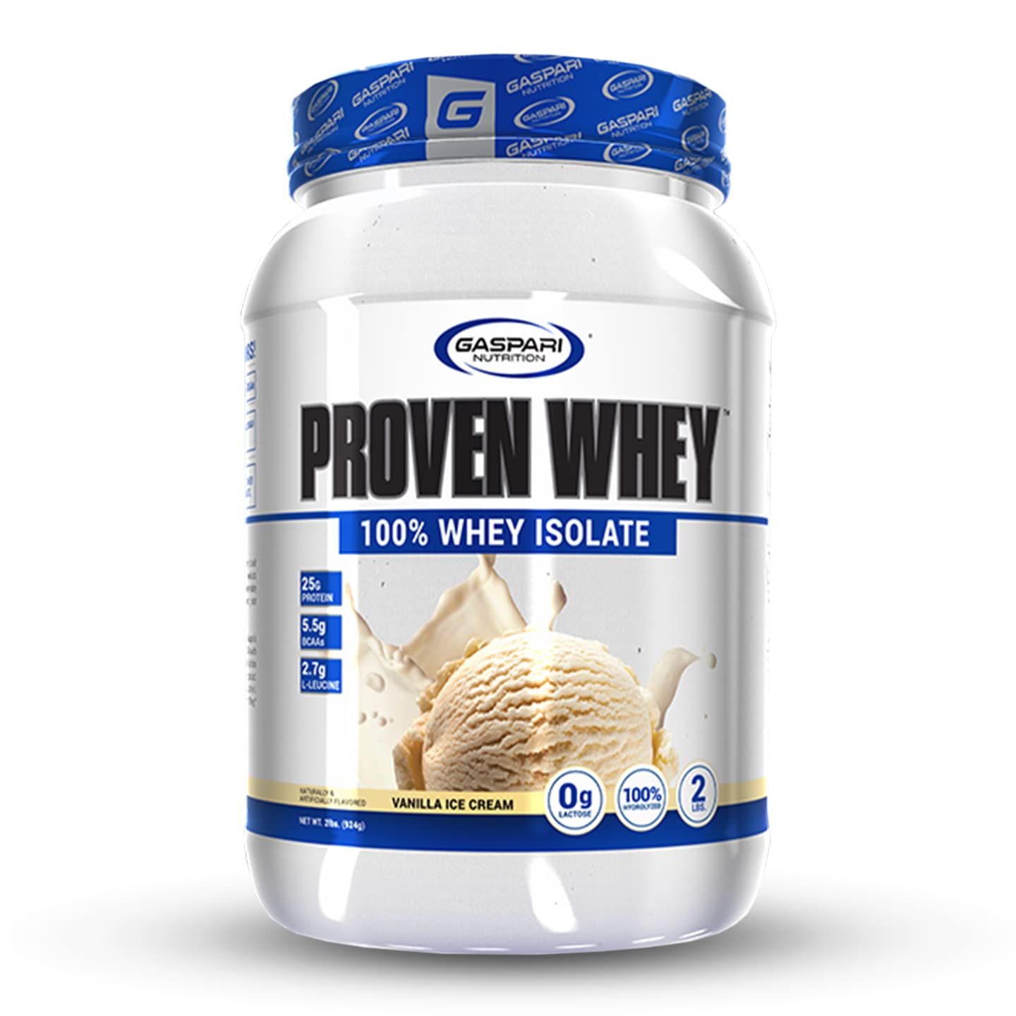 Gaspari Nutrition Proven Whey Protein Powder, Vanilla Ice Cream, 2 lb, 32 Servings
