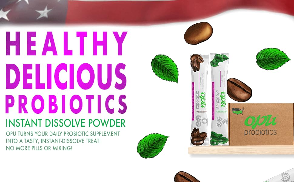 Opu Probiotics Mocha Instant-Dissolve Powder 30 Servings