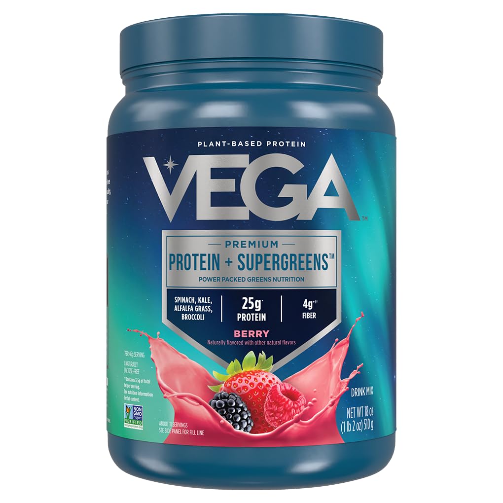 Vega Protein and Greens Protein Powder Mixed Berry 18 Servings