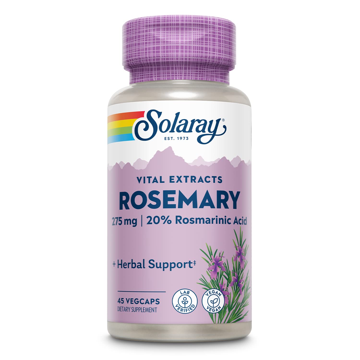 SOLARAY Rosemary Leaf Extract Guaranteed Potency Capsule, 45 Count