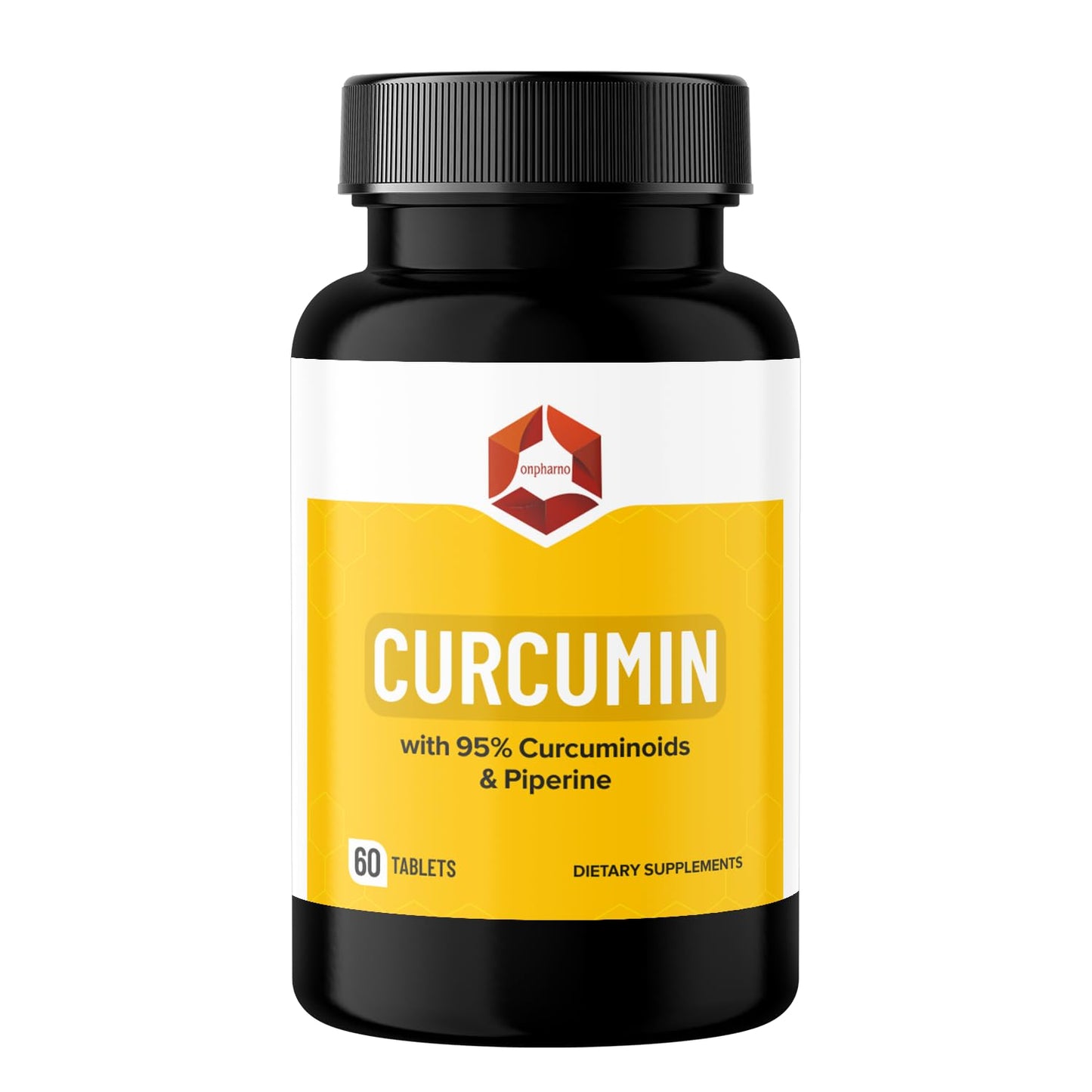 Onpharno Curcumin Tablets with 95% Curcuminoids & Piperine, Turmeric Extract with Black Pepper, 60 Tablets