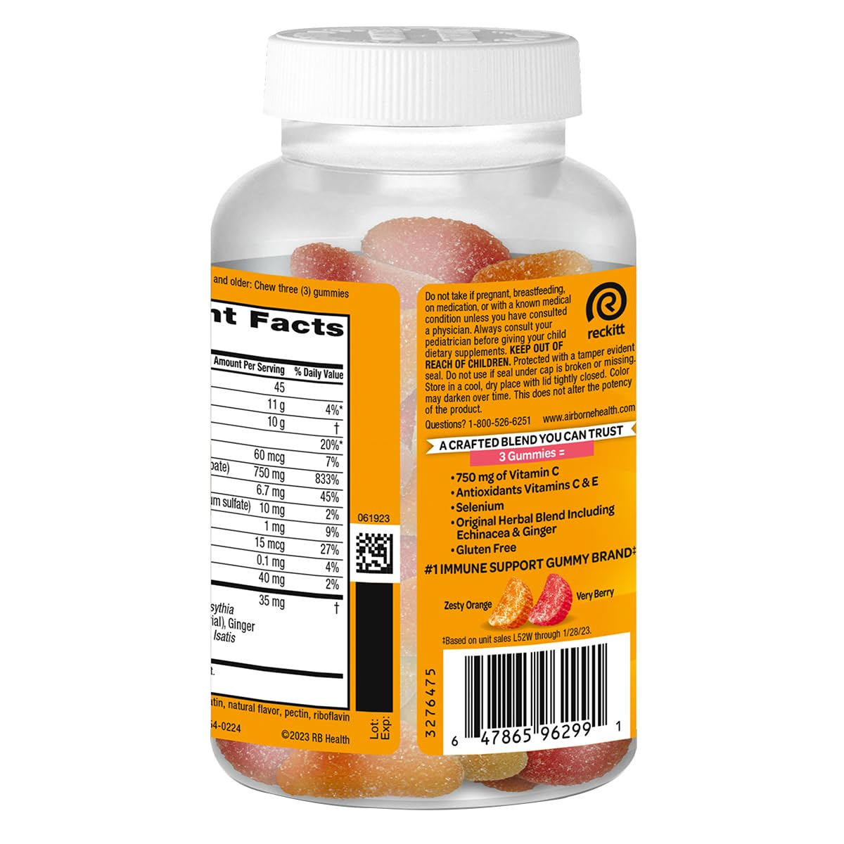 Airborne 750mg Vitamin C Gummies for Adults, 126 Count