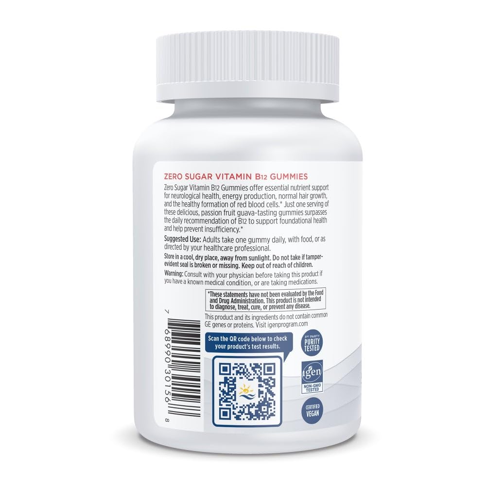Nordic Naturals Zero Sugar Vitamin B12 Gummies 2000 mcg per gummy, 30 Gummies