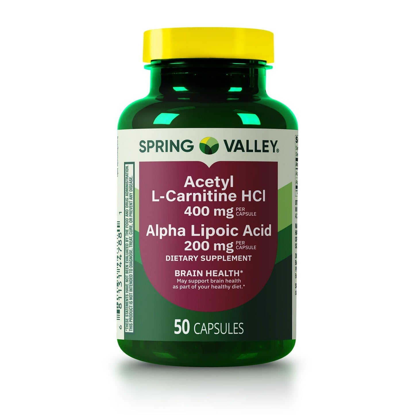 BASKETGOODS Acetyl L-Carnitine HCI 400 mg + Alpha Lipoic Acid 200 mg Capsules, 50 Count