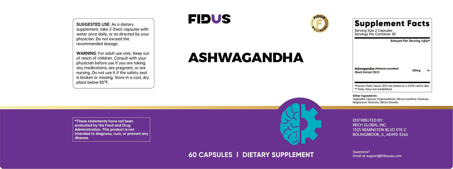 Fidus Ashwagandha Capsule, 60 Capsules