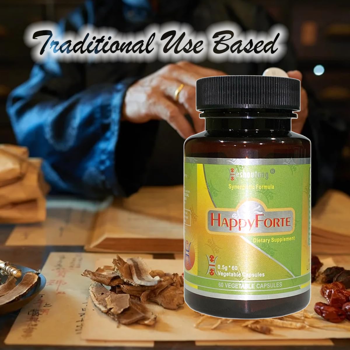 Heshoutang HappyForte Market Proven Herbal Energy Flow Optimizer Digestive System Health Booster Capsule 60