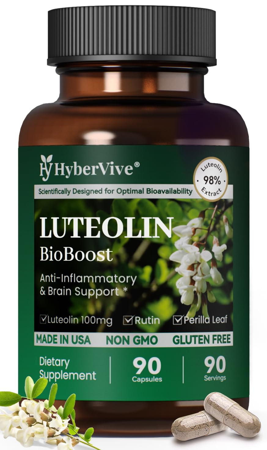 HyberVive Luteolin Supplement Capsule, 90 Count