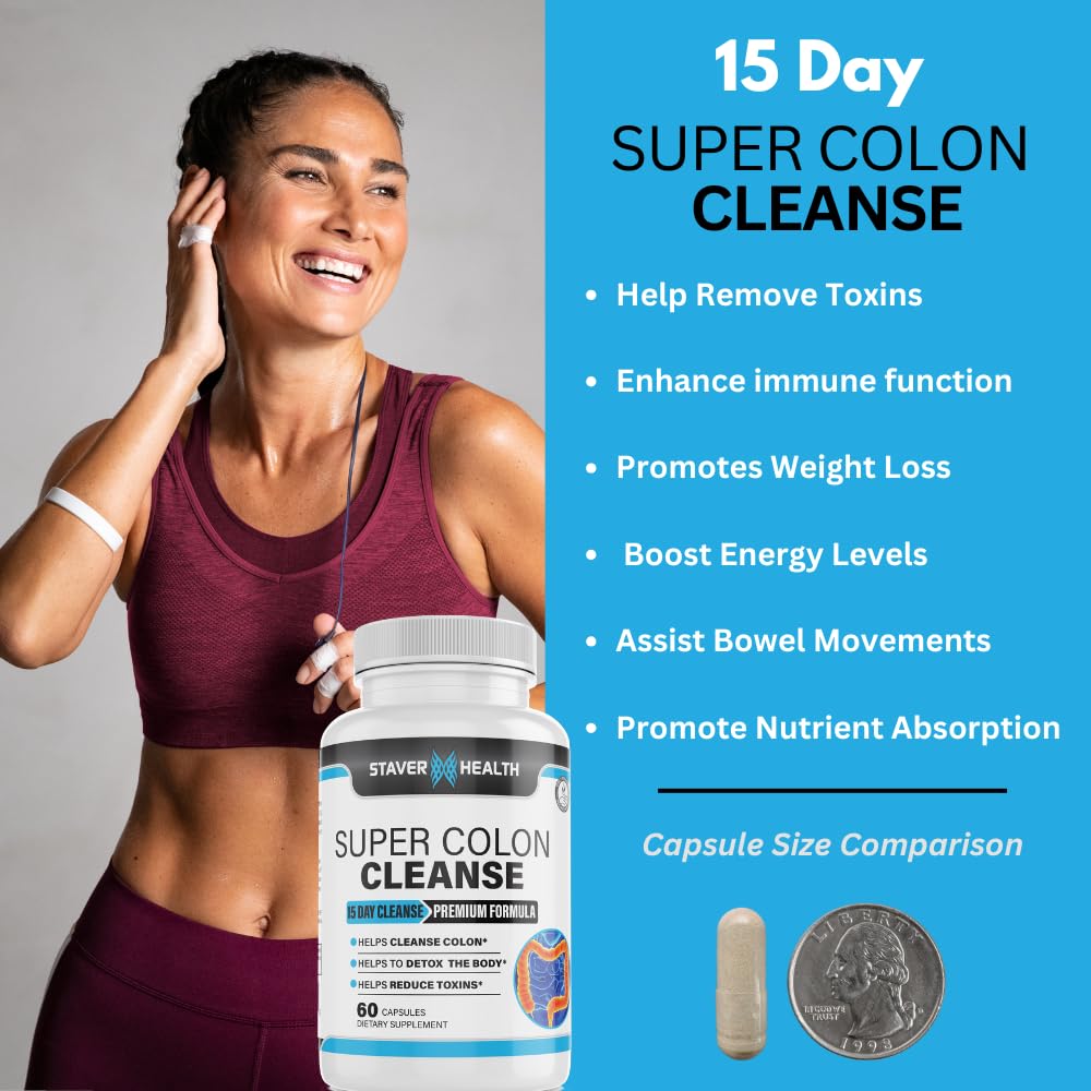 Staver Health Super Colon Cleanse Capsules, 60 Count