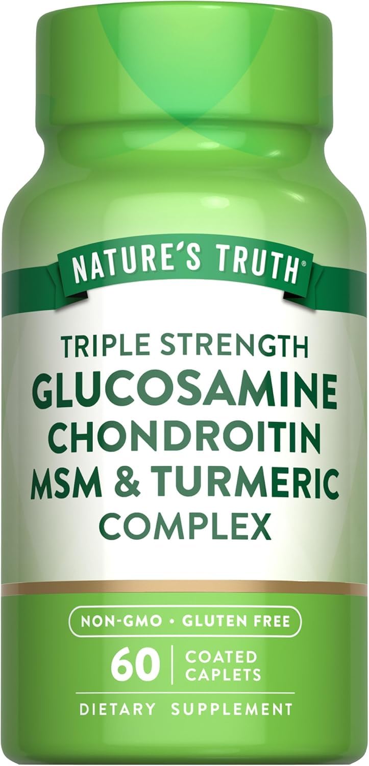 Nature's Truth Triple Strength Glucosamine Chondroitin MSM Complex Dietary Supplement Caplets 120