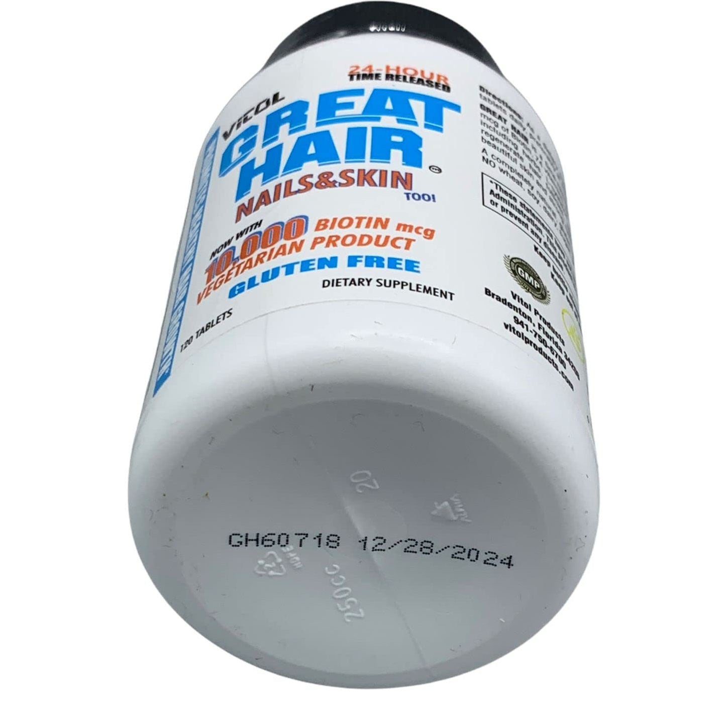 Vitol Great Hair Time Released 10,000 mcg Biotin, 120 Tablets