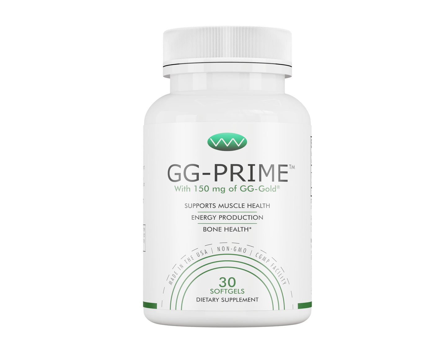 GG-PRIME Geranylgeraniol Supplement – 150 mg GG-Gold from Annatto – Supports CoQ10 Production, Muscle & Bone Health – 30 Softgels