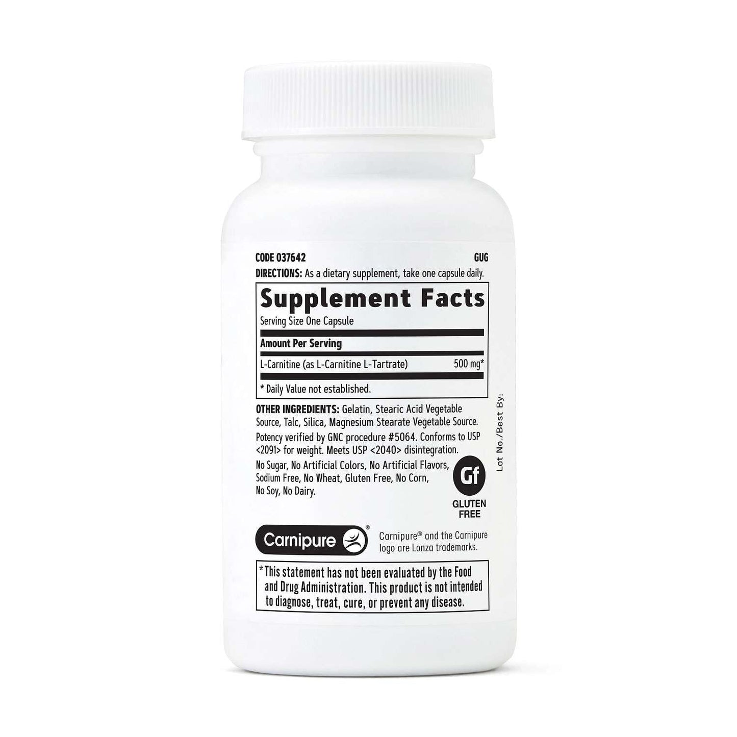 GNC L-Carnitine 500mg Capsules, 60 Count