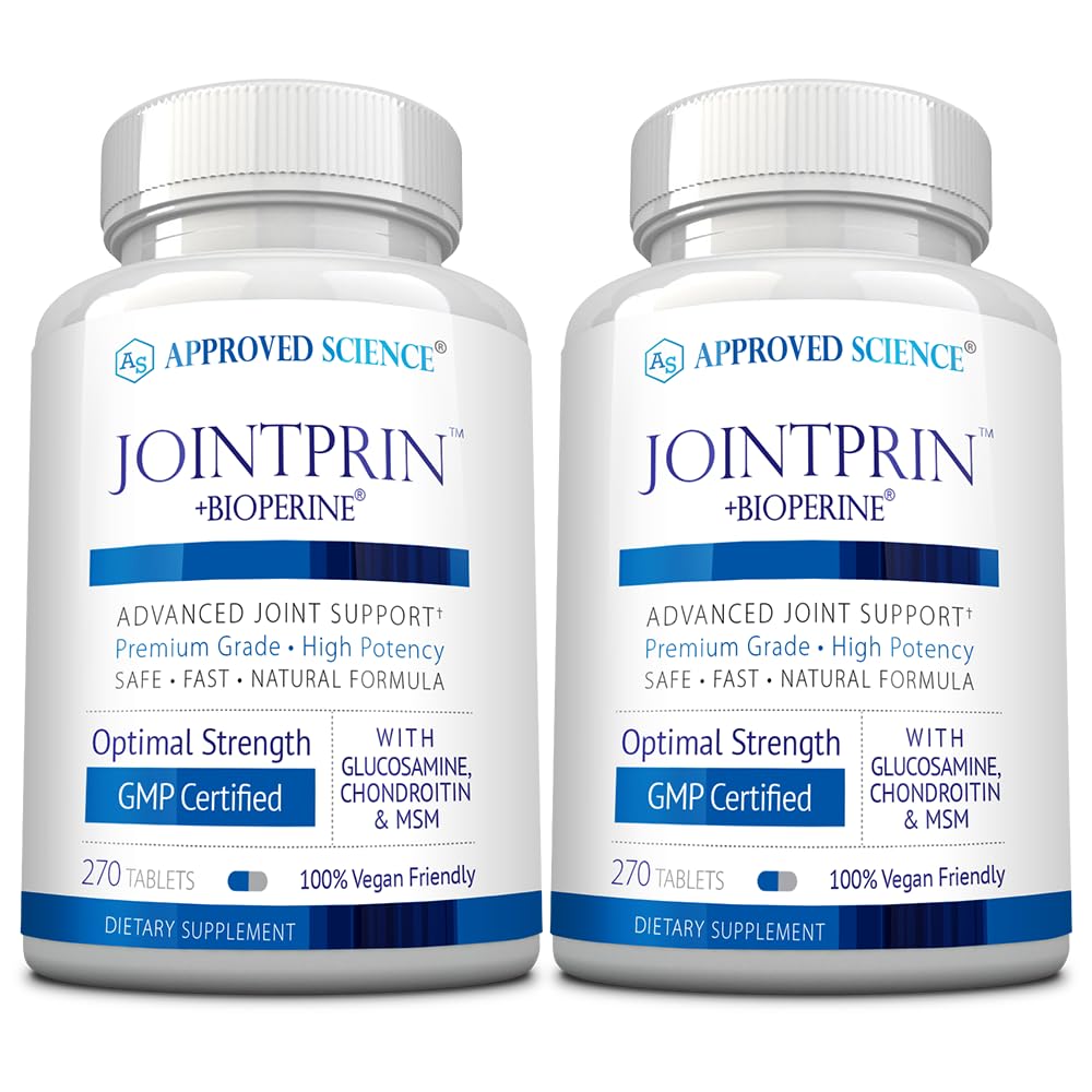 Approved Science Jointprin - Joint Support Supplement - Glucosamine, MSM, Chondroitin, Turmeric, Boswellia, BioPerine - 540 Tablets