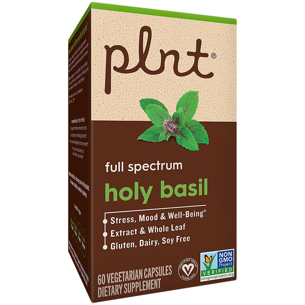 plnt Holy Basil Full Spectrum Supports Stress, Mood, & Wellbeing, 60 Capsules