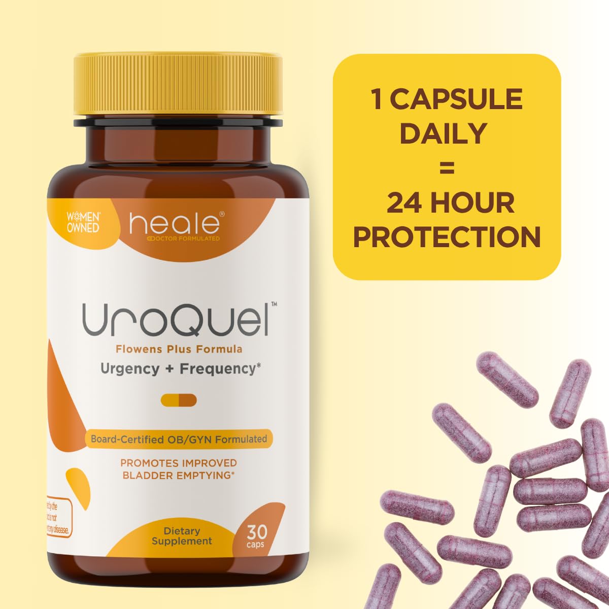 Heale Doctor Formulated UroQuel Natural Bladder Control Cranberry Supplement Capsules 30