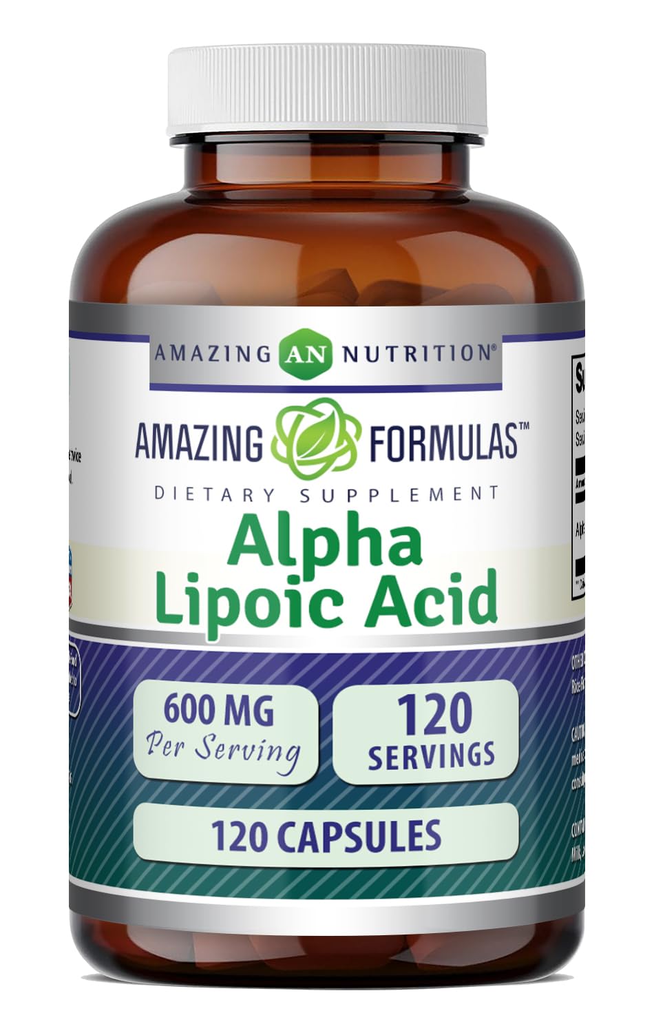 Amazing Nutrition Alpha Lipoic Acid 600 Mg Per Serving Capsules 120 Count