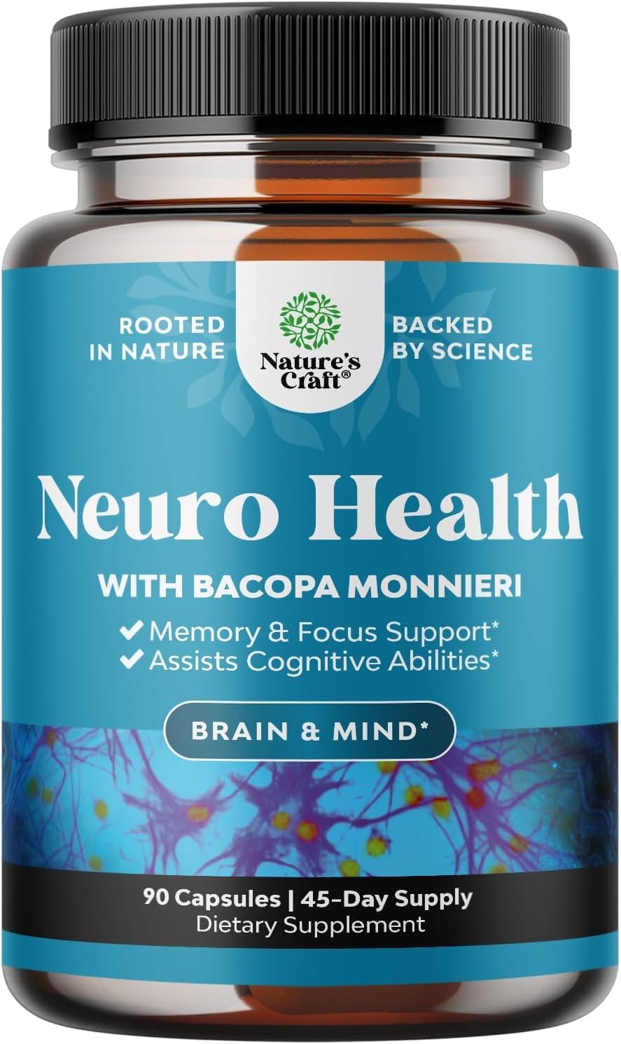Natures Craft Nootropic Brain Supplement for Memory and Focus Support Capsule 90 Count