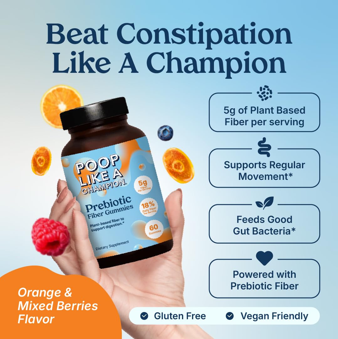Poop Like a Champion Fiber Gummies Gummy 60 Count