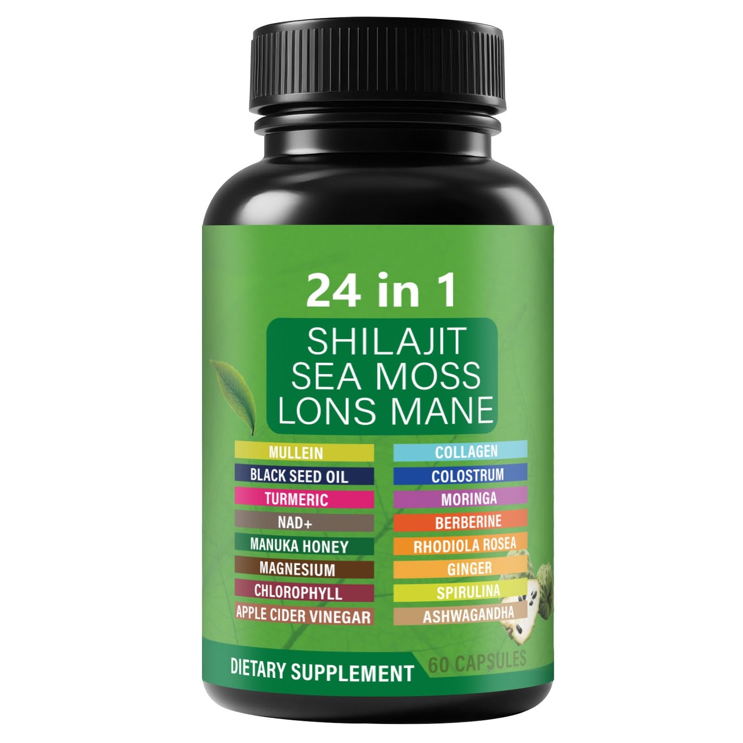 ZYGCDZ Soursop with 24-in-1 Herbal Blend Capsules, 60 Count