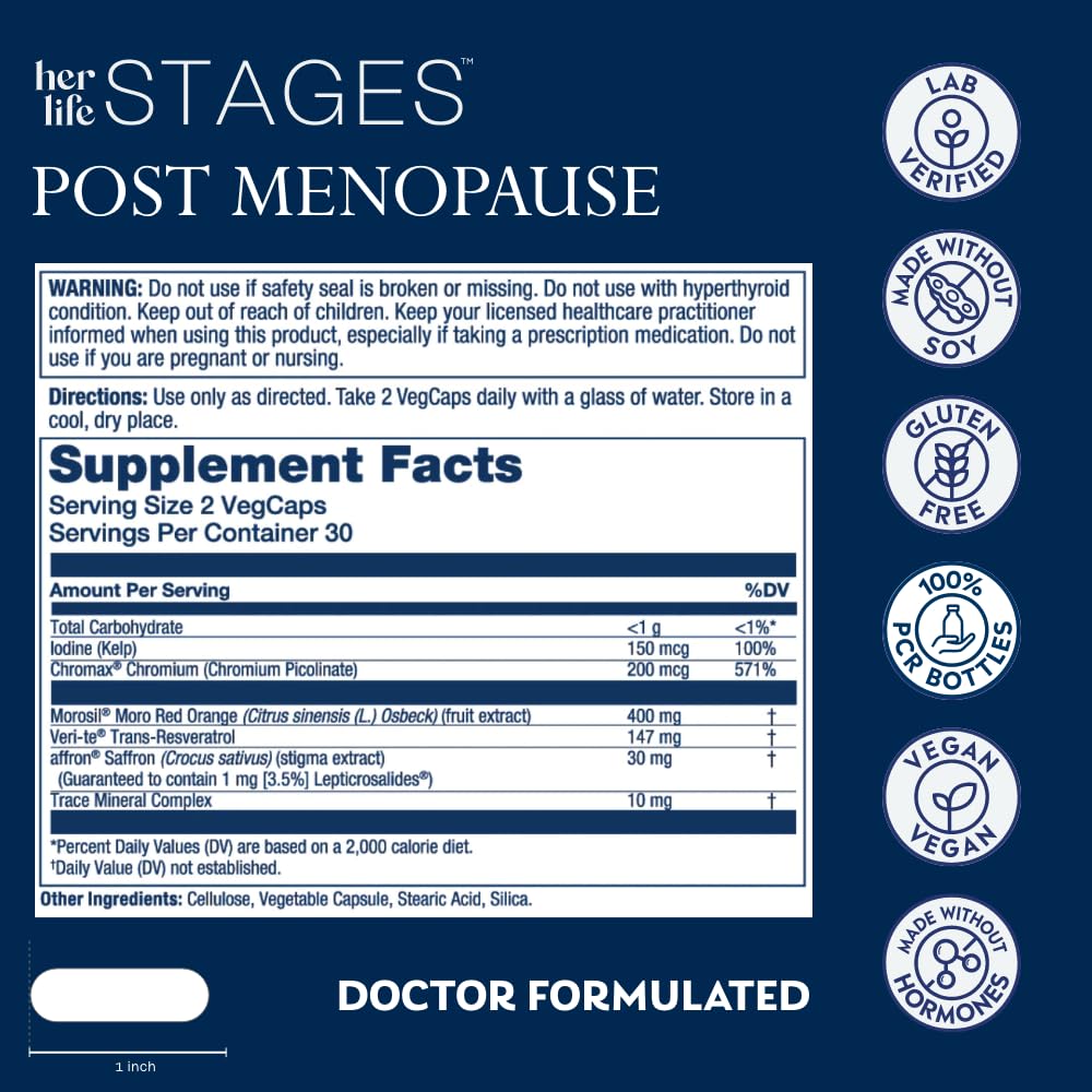 Solaray Postmenopause Life Stages Resveratrol Capsules, 60 Capsules