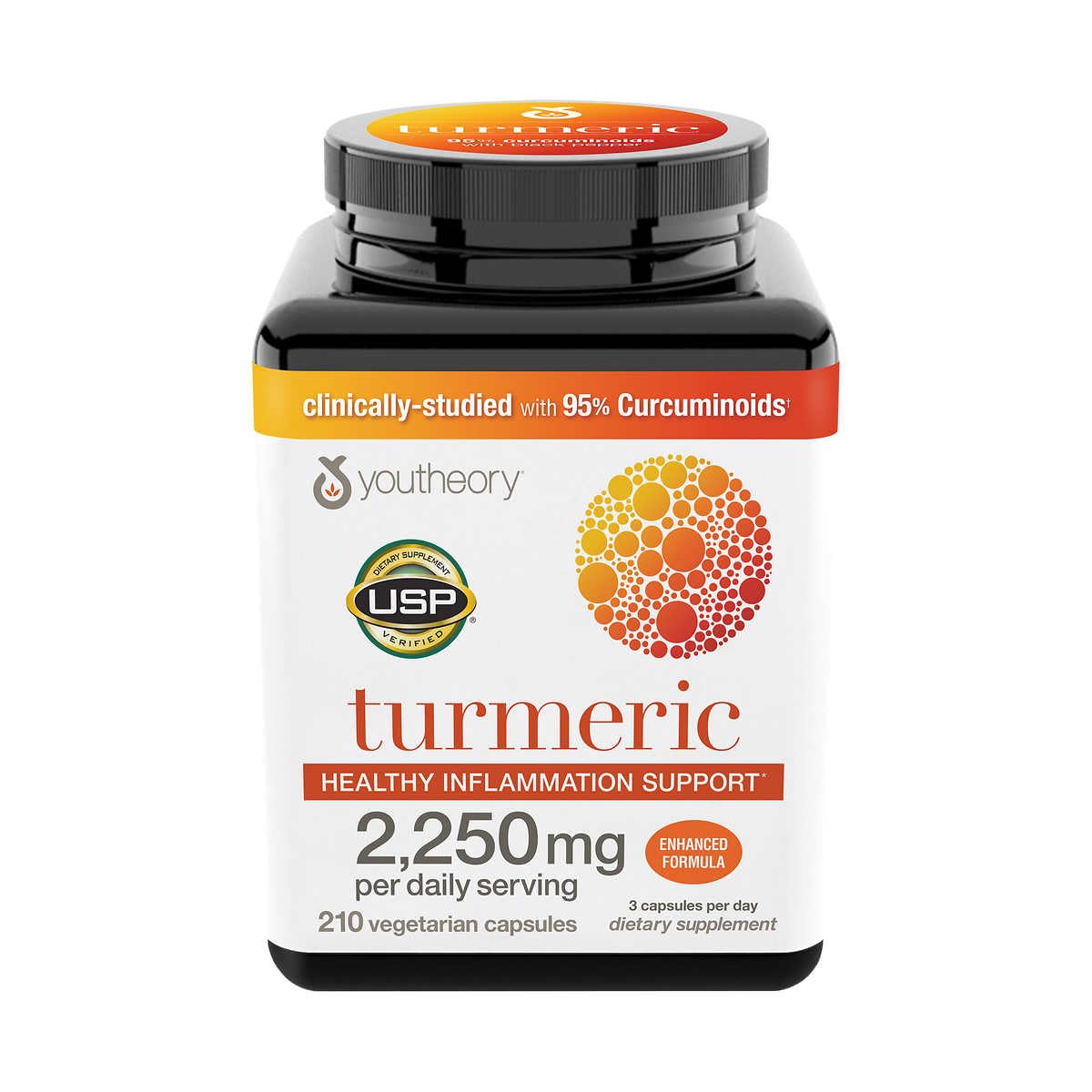 Generic Youthory Turmeric Healthy Inflammation Support, Enhanced Formula (2250mg per Daily Serving) Capsules, 210 Count
