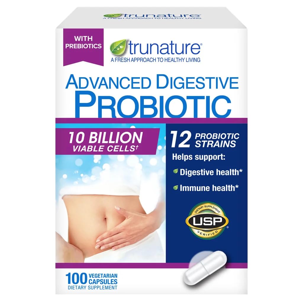TruNature Advanced Digestive Probiotic Capsule 100 Count