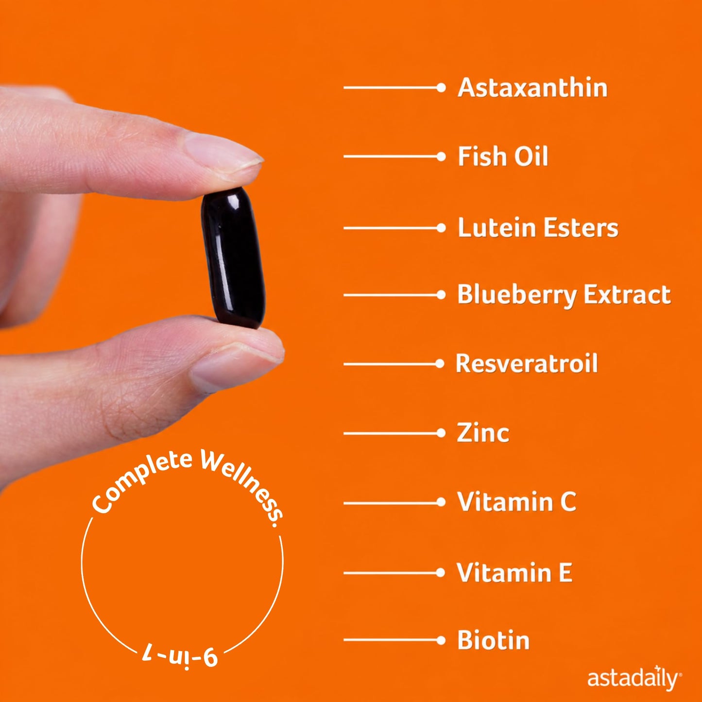 AstaDaily All-in-One Astaxanthin Supplements Softgels 60