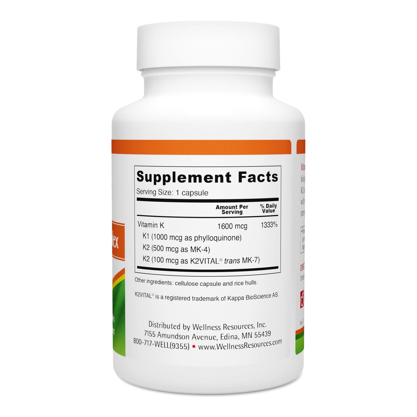 Wellness Resources Vitamin K Complex Supplement Capsule 90 Count