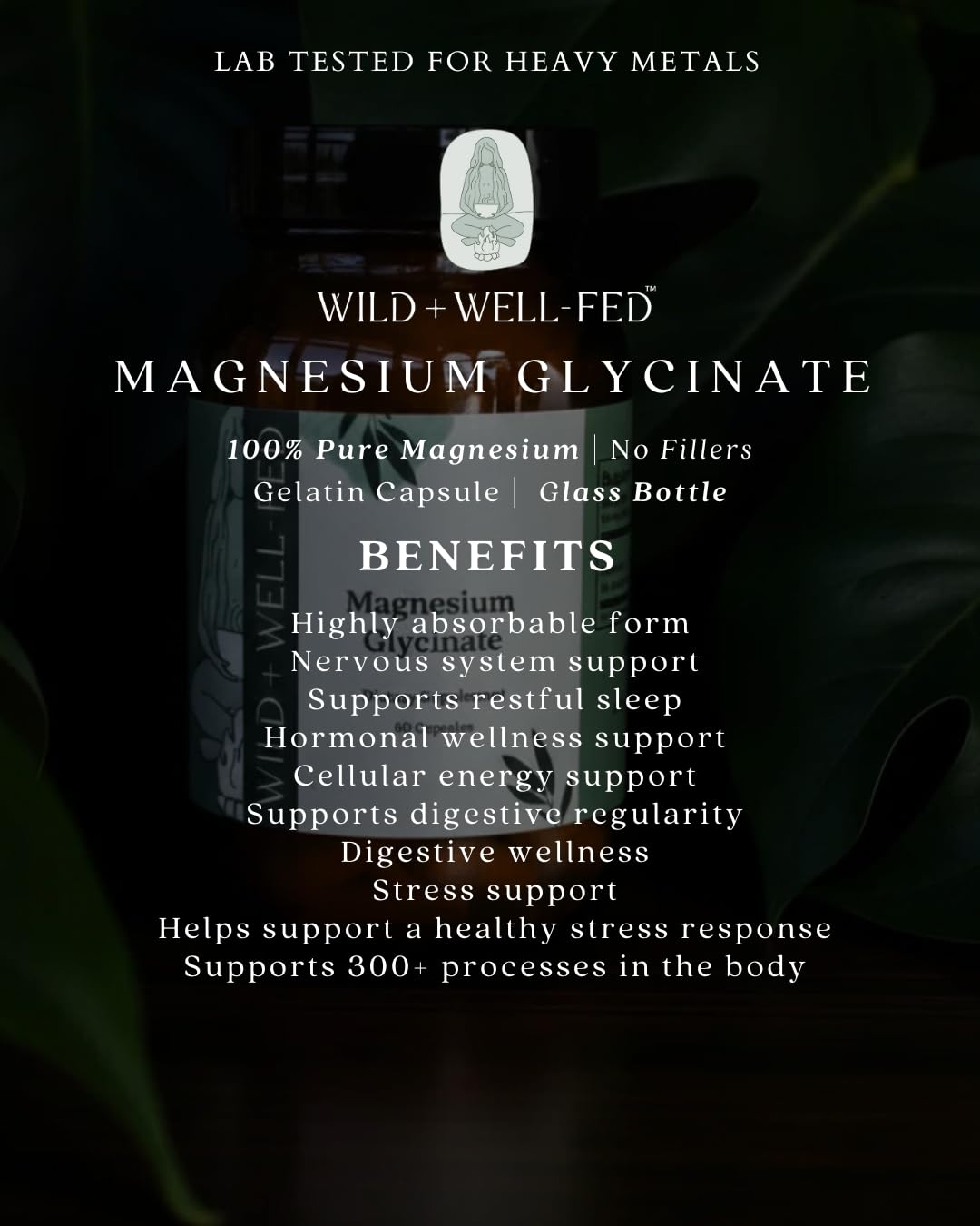 Wild + Well-Fed Magnesium Glycinate Capsules 60 Count