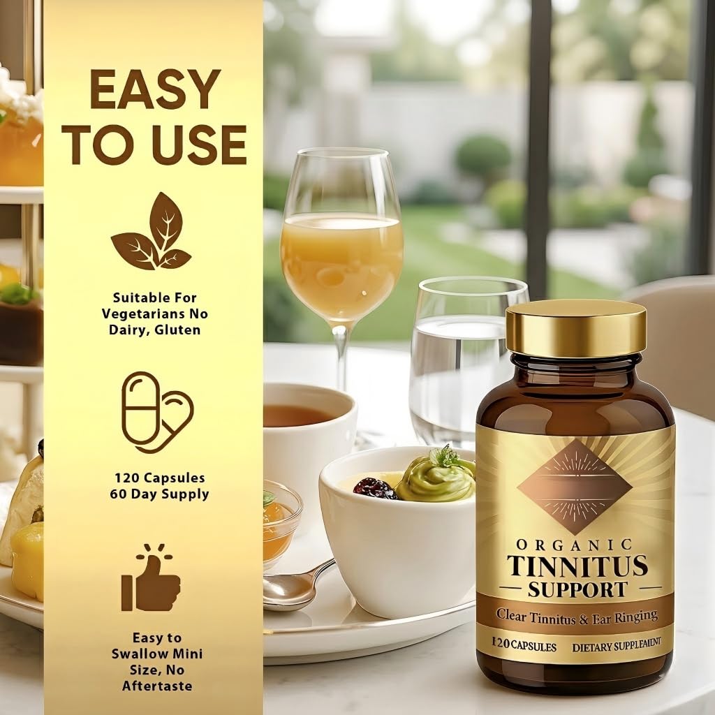 QDXHAYC Tinnitus Relief for Ringing Ears - Ear Ringing Relief Tinnitus Support Supplement, Natural Herbal Formula for Inner Ear Health, Soothing Auditory Comfort Capsules, 120 Count