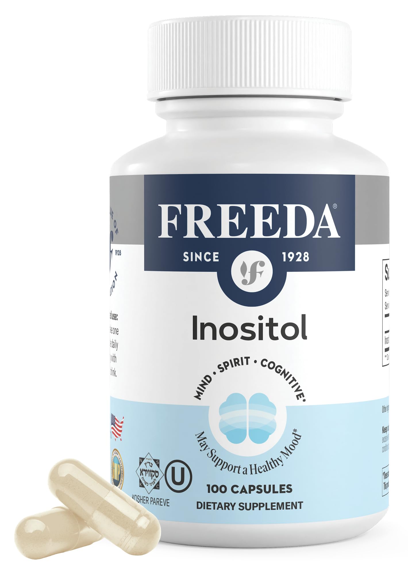 FREEDA Myo-Inositol 650mg – Mood, Calm & Wellness Support Powder, 16 oz