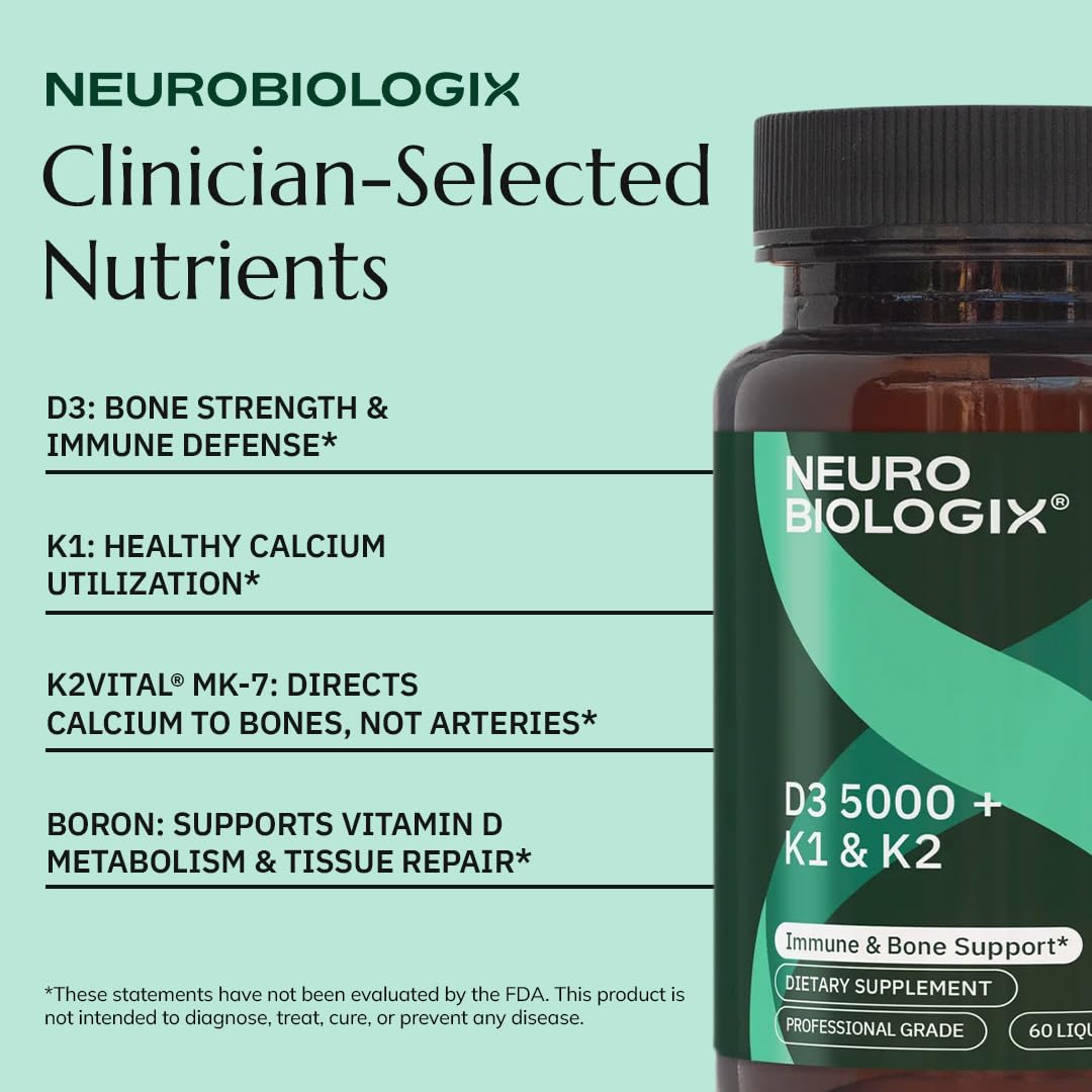 Neurobiologix Vitamin D3 5000 IU with K1 & K2 Capsule, 1 Count