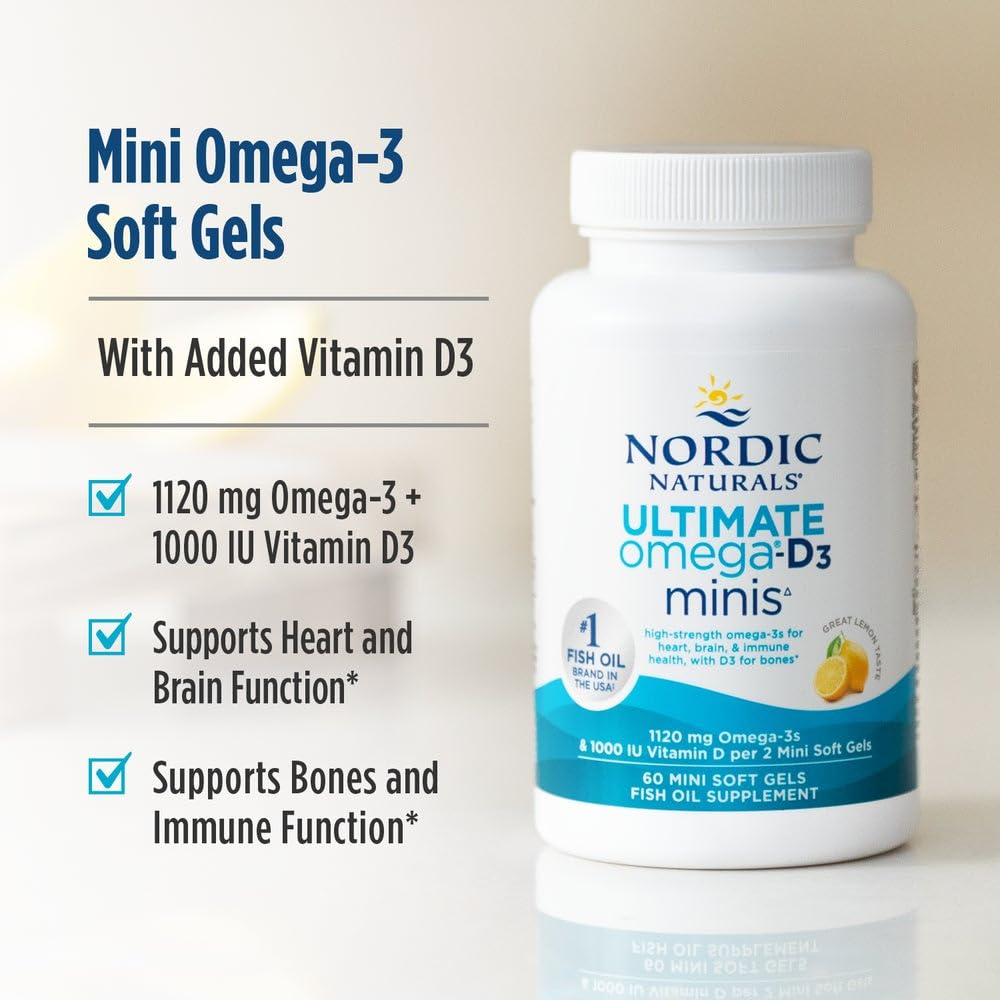 Nordic Naturals Ultimate Omega Mini D3 Soft Gels 60 Count