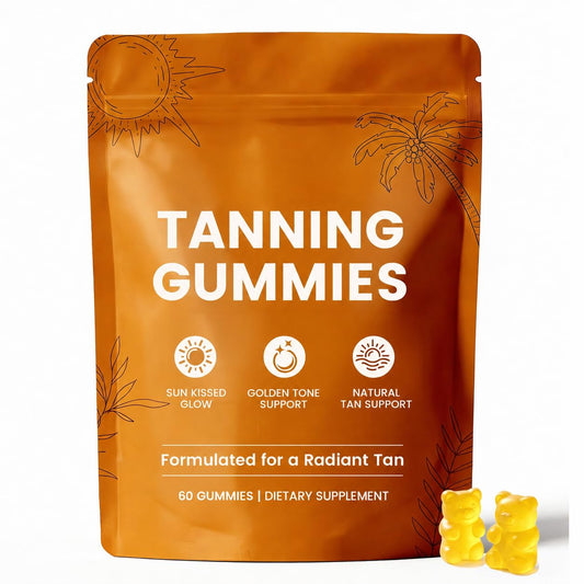 Bruiseweed Skin Tanning Gummies, Carotenoid Beauty Blend with Beta-Carotene, Lycopene, Astaxanthin & Vitamin C & E for Natural Looking Glow, Non-GMO, Vegan, Sugar Free, 60 Count
