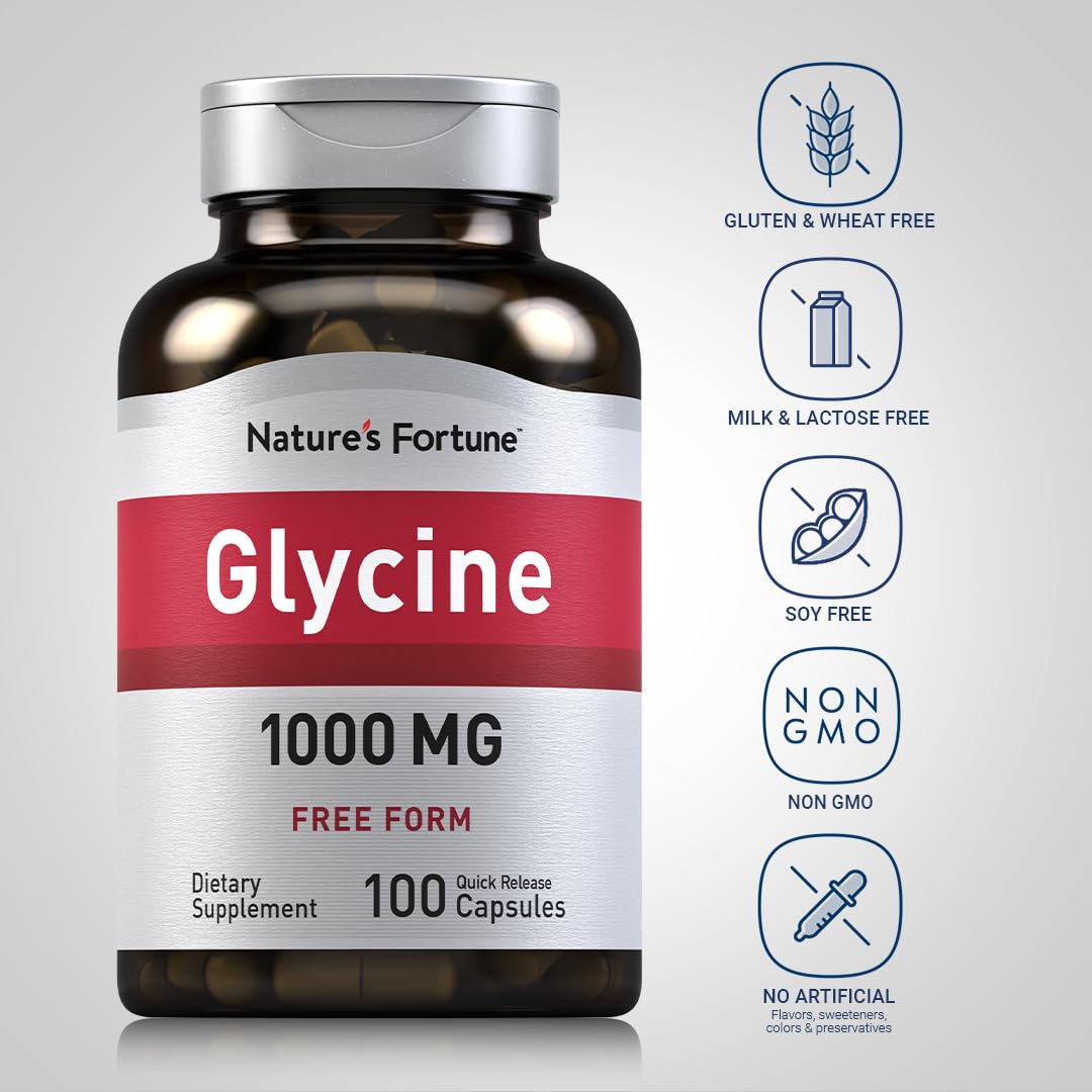 Piping Rock Glycine 1000mg Capsules, 100 Count