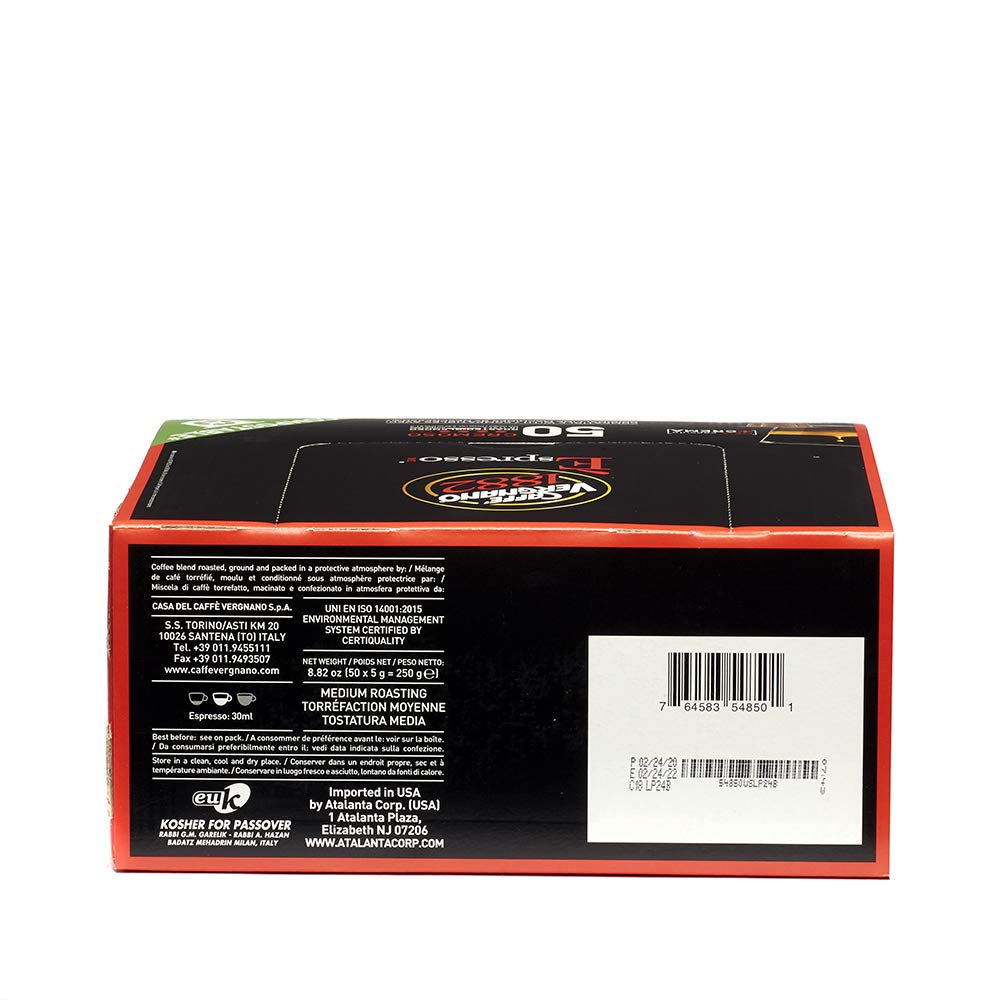 Caffe' Vergnano 1882 Cremoso Capsules Compatible with Original Line Machines by Nespresso, 50 Capsules