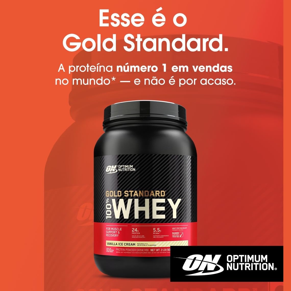 Optimum Nutrition 100% Whey Gold Standard Vanilla Ice Cream Powder, 2 Pound, 32 Servings
