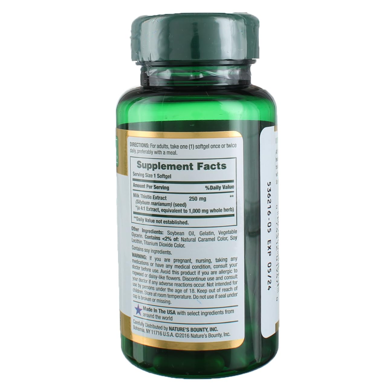 Nature's Bounty Milk Thistle 1000 mg Softgels, 50 Count